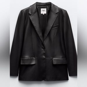 Zara Faux Wear Leather Blazer